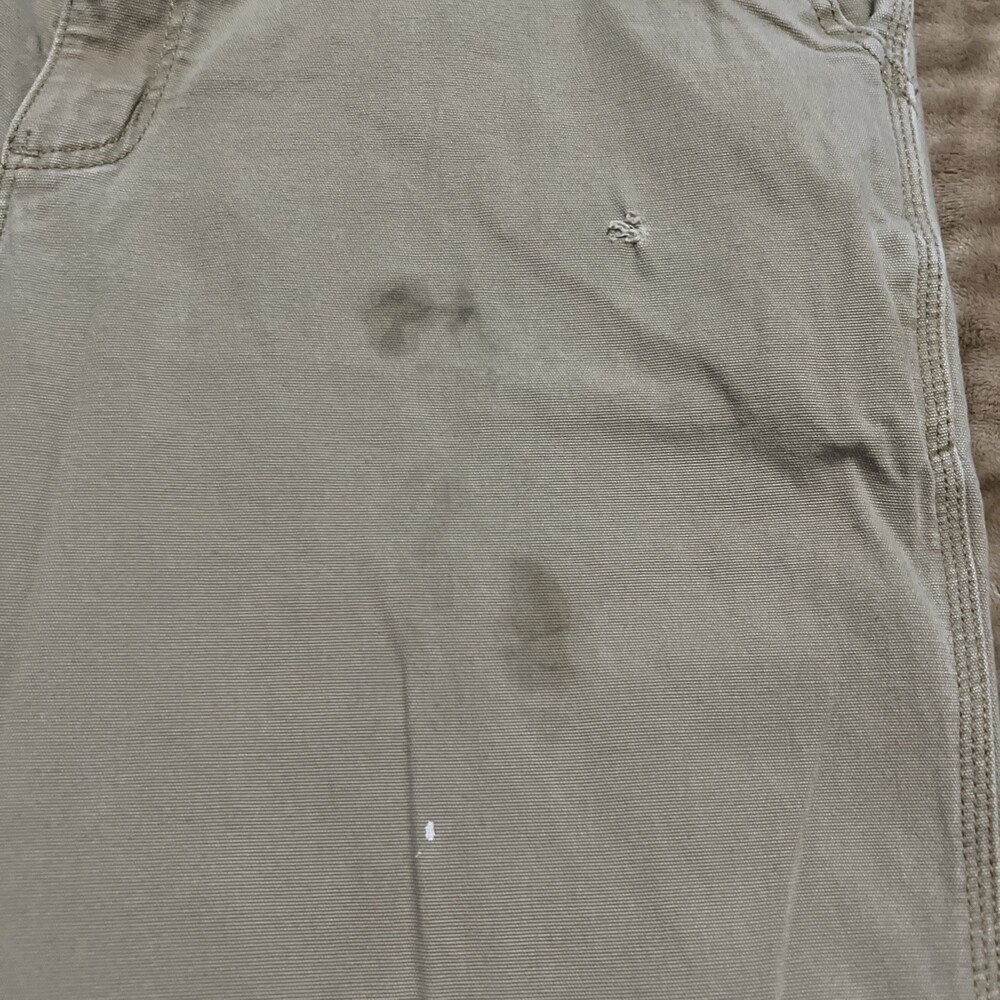 Carhartt Relaxed Fit Carpenter Pants Mens 38x32 Tan Canvas Distressed - Picture 8 of 14